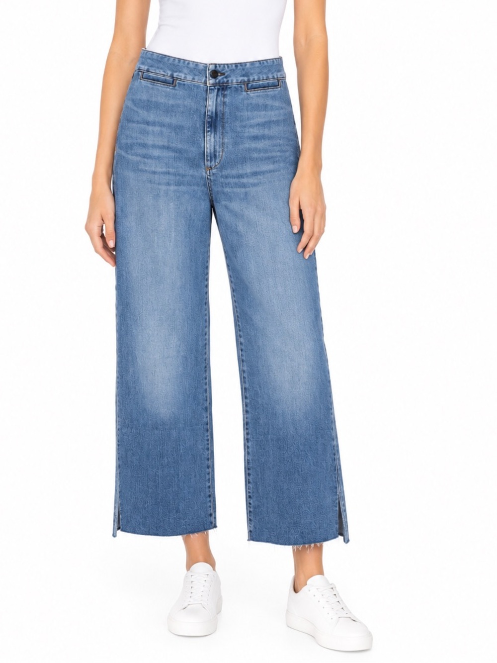NWT ASKK NY Wide Leg Jeans Cropped Brighton Barrio Sz 31